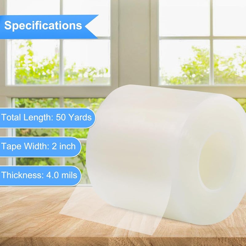 Sunroda Window Sealing Tape Weather Stripping 3 Inch x 35 Yards Clear Window Insulation Draft Isolation Sealing Film Tape for Shower Glass Gaps Seal Windproof, Residue Free (3 Inch x 35 Yards) - Image 2